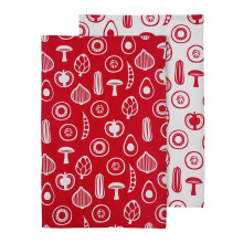 Besa Tea Towels - Set of 2, Red