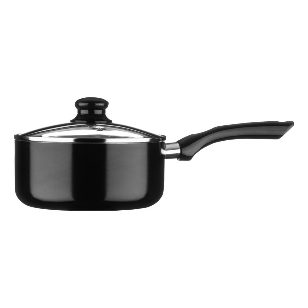 Ecocook Saucepan with Glass Lid - Black, 20 cm