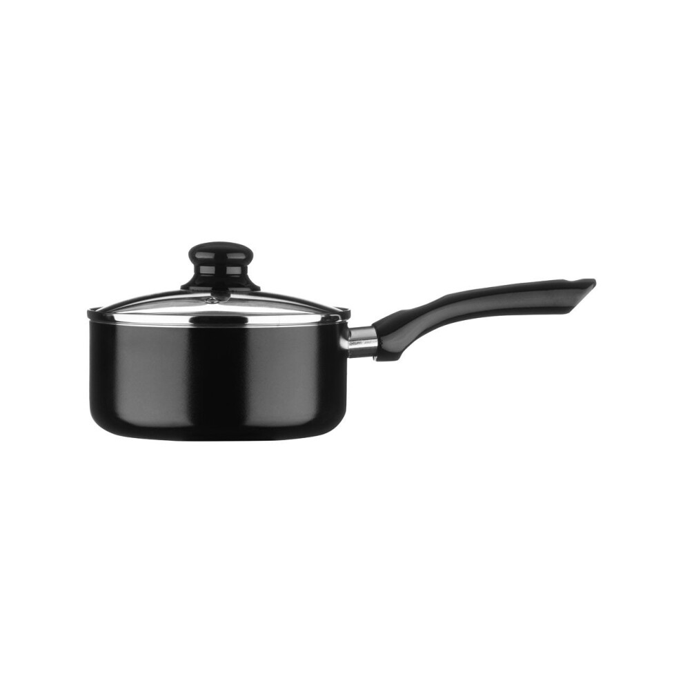 Ecocook Saucepan with Glass Lid - Black, 18 cm