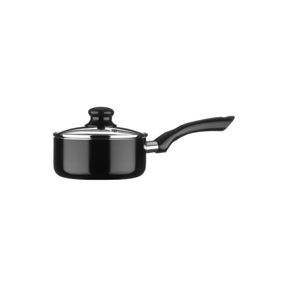 Ecocook Saucepan with Glass Lid - Black, 16 cm