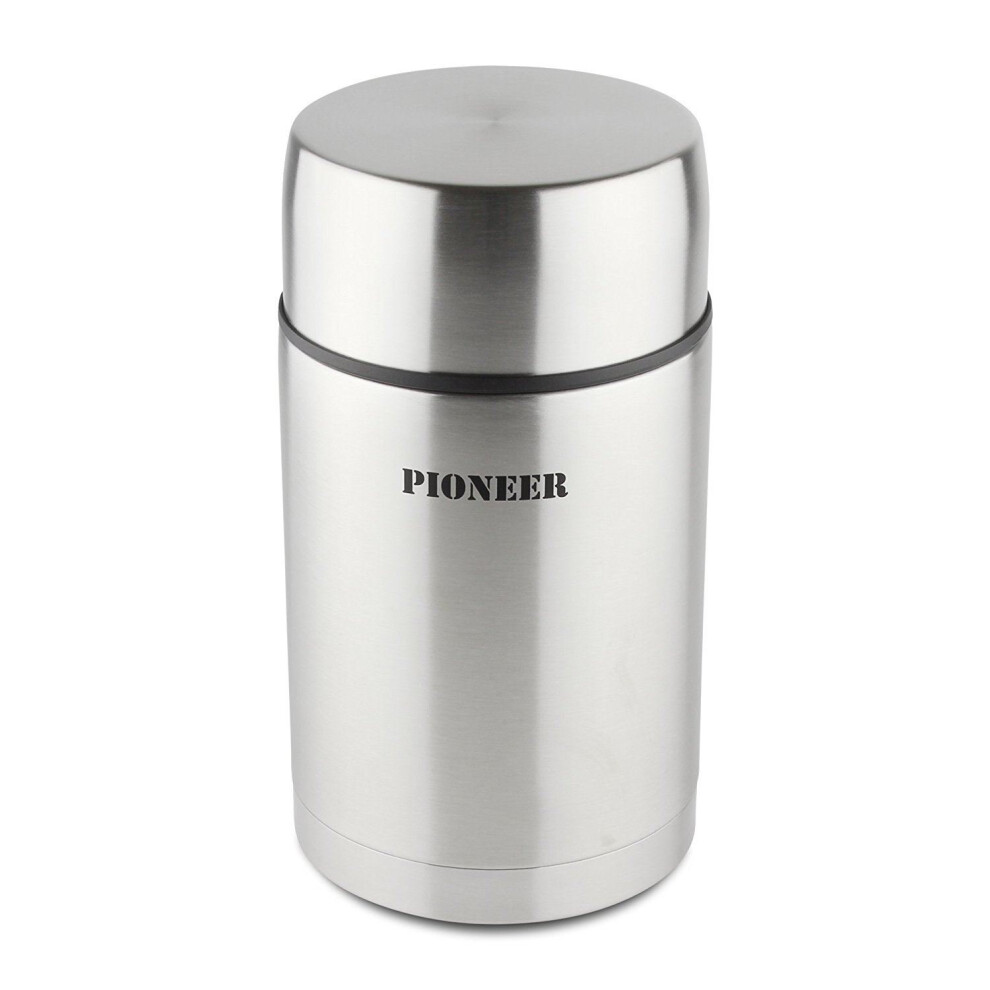 Pioneer Vacuum Insulated Leakproof Soup/Food Flask, 8 Hours Hot 24 Hours Cold, Stainless Steel, 1000 Ml