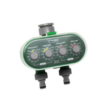 Kingfisher Twin Hose Outlet Electrical Water Timer Garden Lawn Automatic Irragation