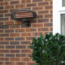 Kingfisher Garden Electric Wall Heater Outdoor Quartz Patio Heater 3 Settings Wall Mounted