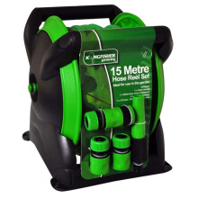 Kingfisher 15 Metre Compact Hose Pipe & Reel Garden Watering Set