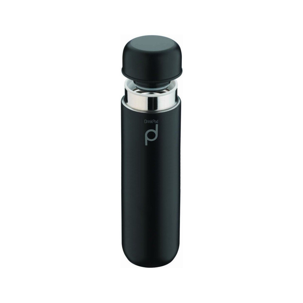 Grunwerg 300 ml Drinkpod Stainless Steel Vacuum Flask Storm Black - HCF-300Bk