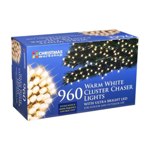 The Christmas Workshop 71820 960 Warm White LED Chaser Cluster Lights 1