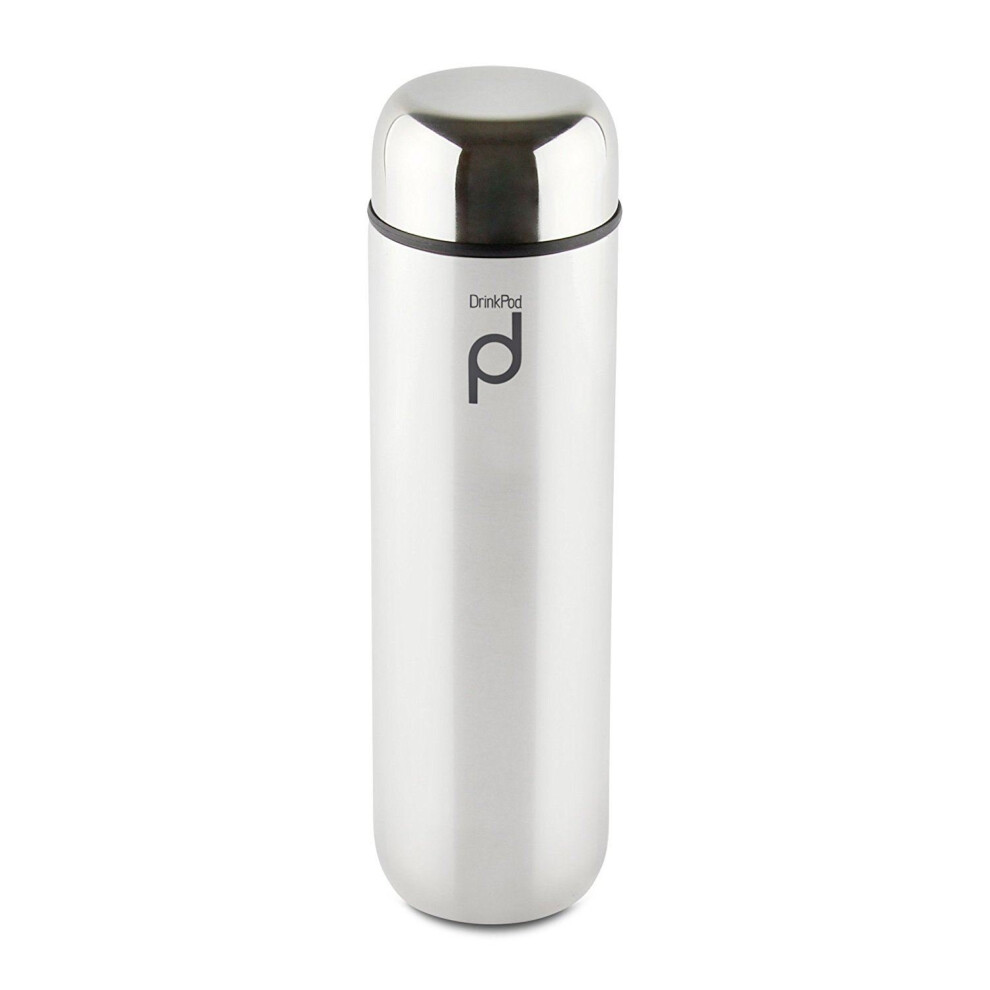 Pioneer Vacuum Insulated Leak Proof Drinkpod Capsule Flask 6 Hours Hot 24 Hours Cold, Mirror Stainless Steel, 300 Ml