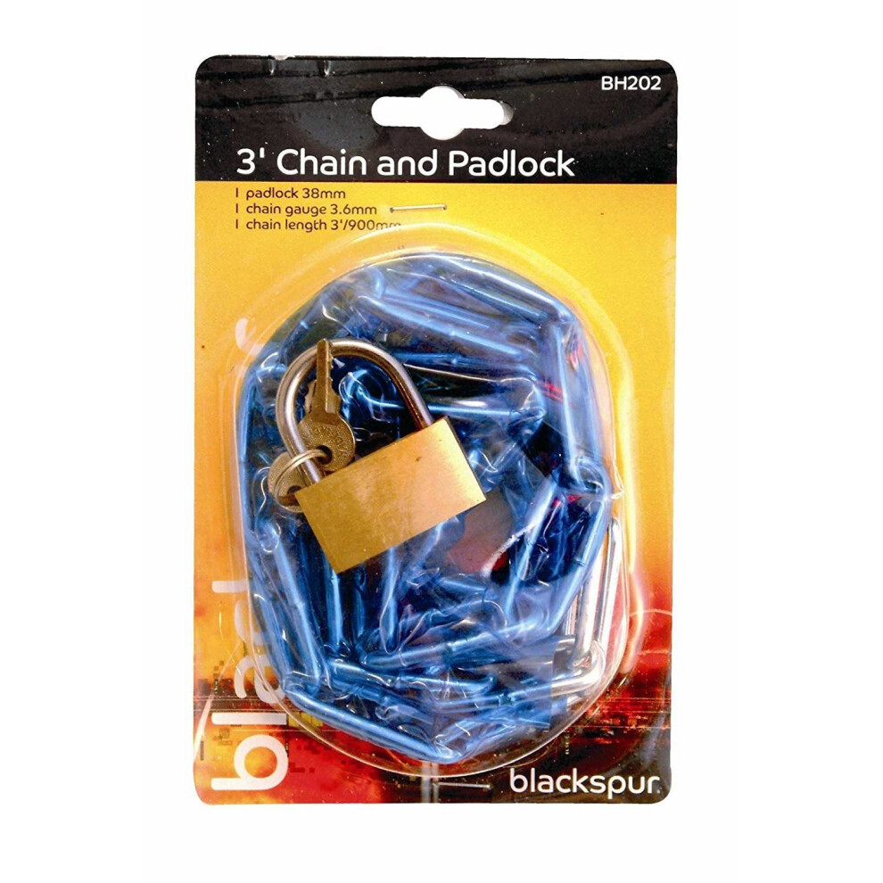 Blackspur Bb-Bh202 Chain And Padlock Security Lock 798256098956