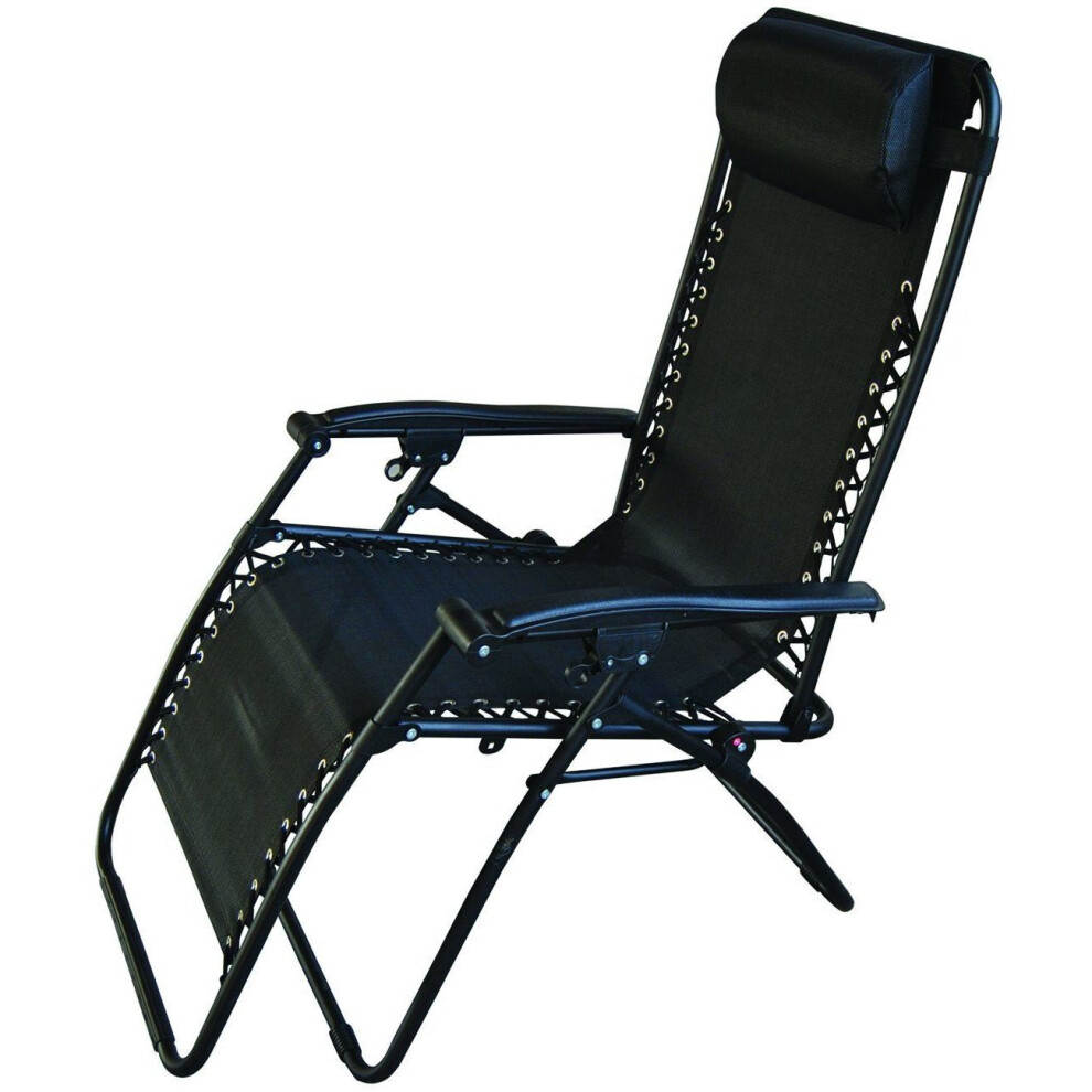 Hamble Black Zero Gravity Textoline Garden Chair