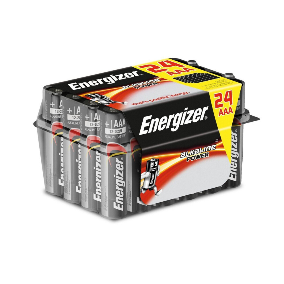 24 X Energizer Alkaline Power AAA LR03 Batteries Bulk Pack Tub