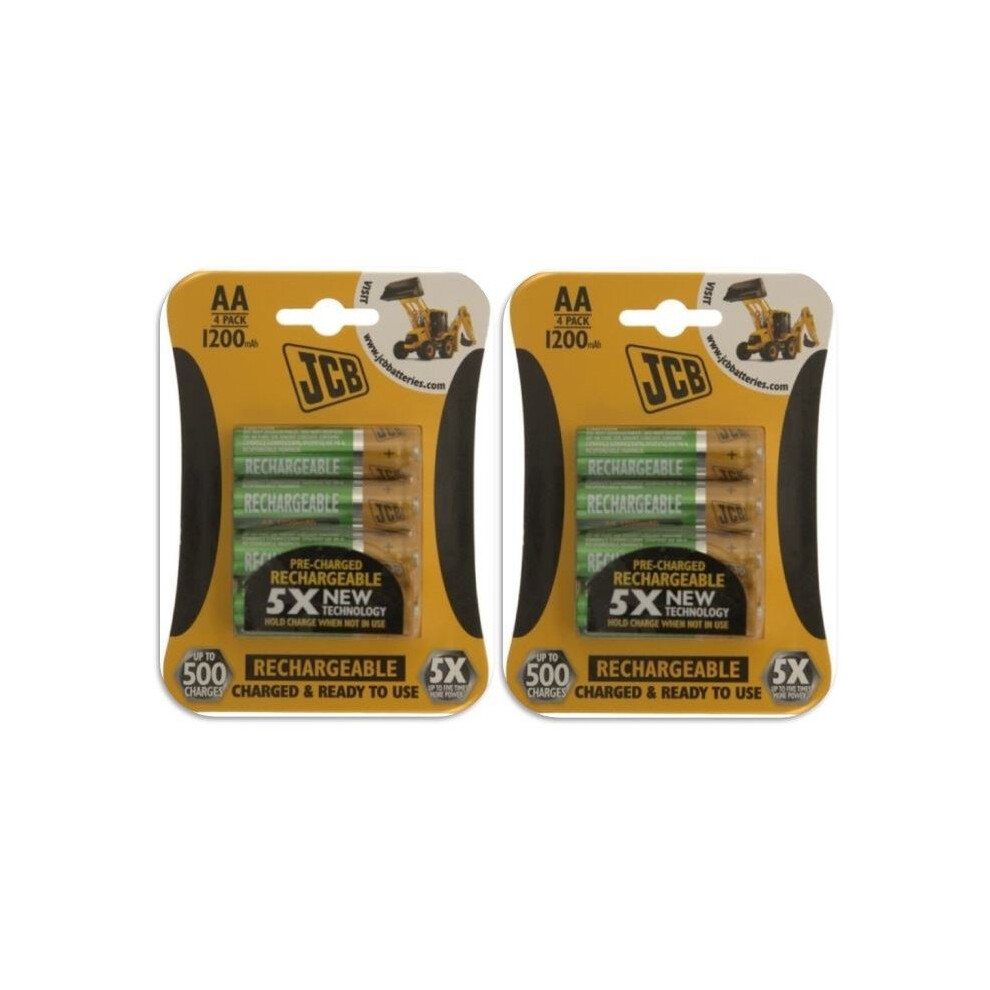 8 X Jcb AA 1200mAh Rechargeable Batteries Hr6 Charged And Ready To Use