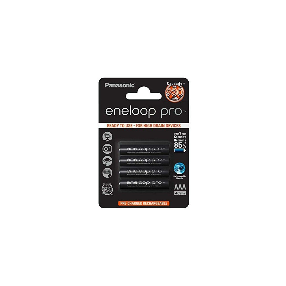 4 x Panasonic eneloop pro AAA 900 mAh Rechargeable Batteries RTU NiMH HR03 Phone