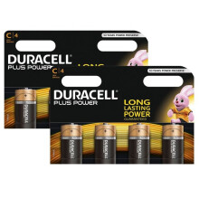 8 x Duracell C Size Plus Power MN1400 LR14 Alkaline Batteries