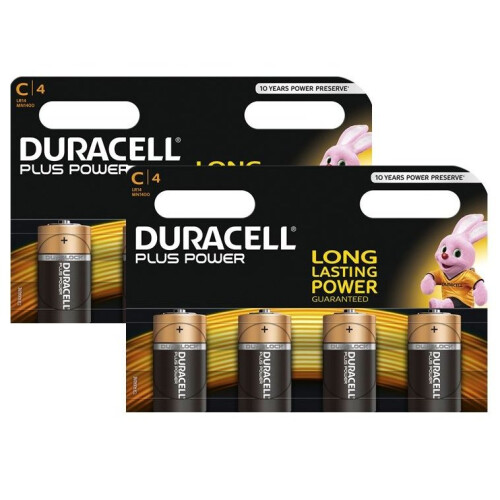 Duracell 8 x Duracell C Size Plus Power MN1400 LR14 Alkaline Batteries