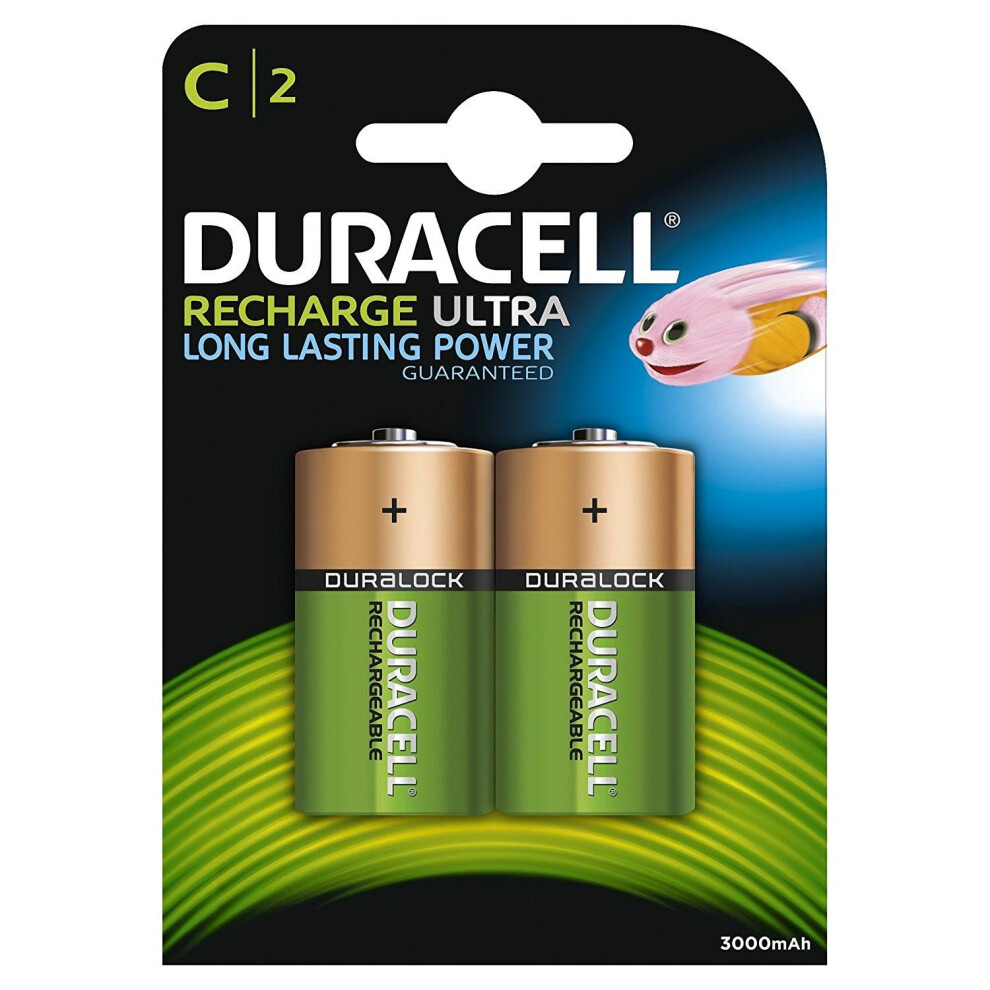 Duracell C Rechargeable Batteries Accu NiMH 3000mAh (Pack 2) - DURHR14B2