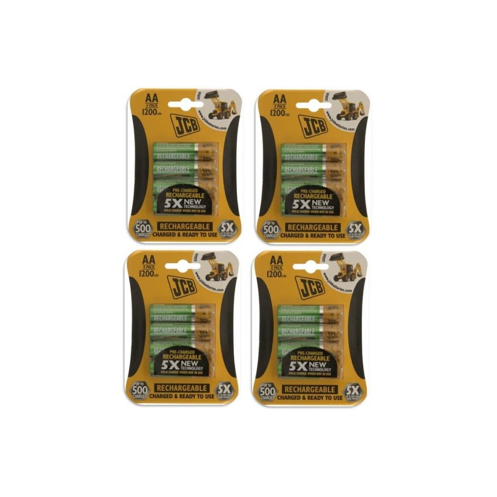 16 X Jcb AA 1200mAh Rechargeable Batteries Hr6 Charged And Ready To Use