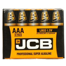 10 x JCB AAA 1.5V Professionelle Super Alkaline Industrie-Batterien LR03 R3
