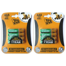 8 X Jcb AAA 900mAh Rechargeable Batteries LR03 Hr03 Charged And Ready To Use