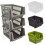 (Black) Set of 3 Stackable Storage Basket Kitchen Fruit Vegetable Stacking Container Box 1