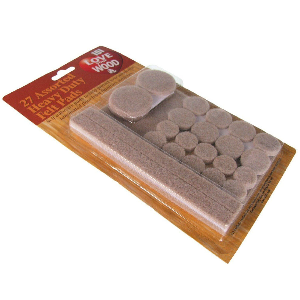 Love Your Wood Self Adhesive Felt Pads Assorted Sizes 27/Pk - Cut to Size