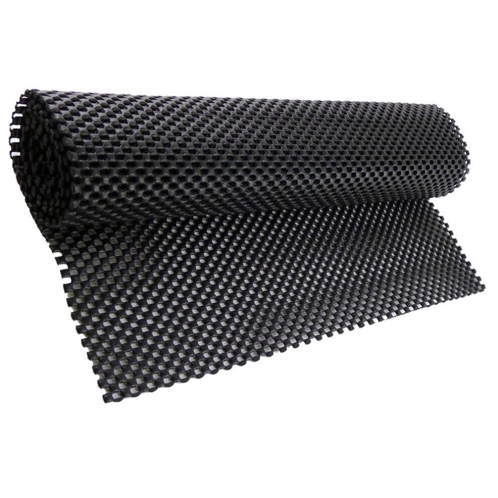 Black 175x30 cm Non-Slip Grip Liner Mat - Multi-Purpose Rug & Surface Protector (Fits Laminated & Wooden Floors)