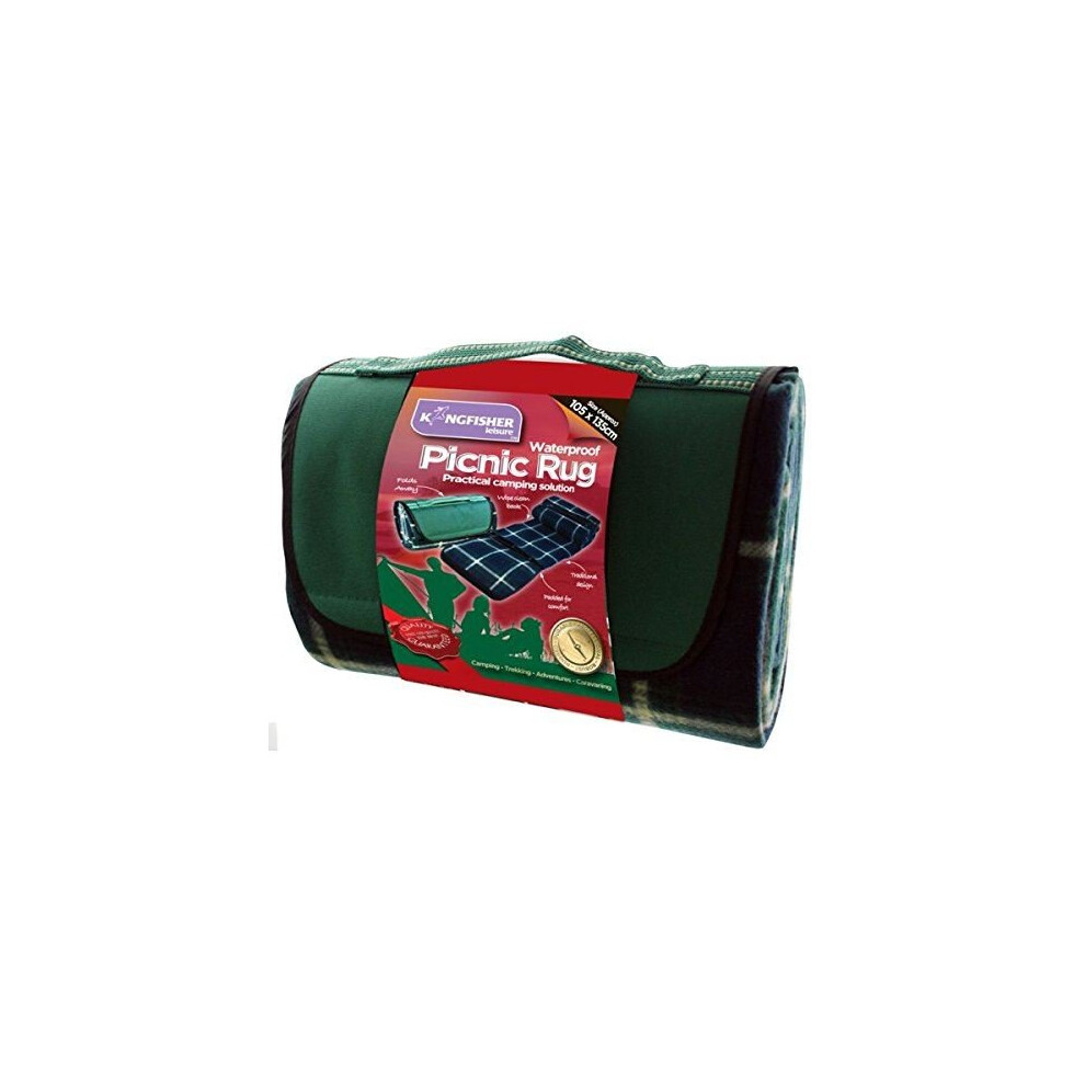 Kingfisher Pn004 Picnic Camping Beach Rug - Green