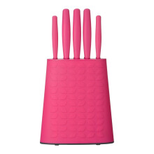 5pc Premier Housewares Pink Kitchen Knives & Knife Block Set