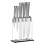 Premier Housewares 5pc Premier Housewares Grey Knife Set With Clear Storage Block 1