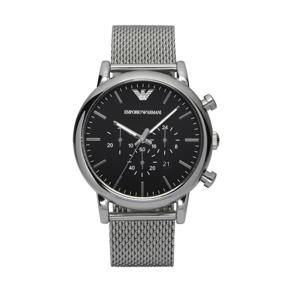 Armani Emporio Ar1808 Men's Stainless Steel Quartz Watch Black,Silver