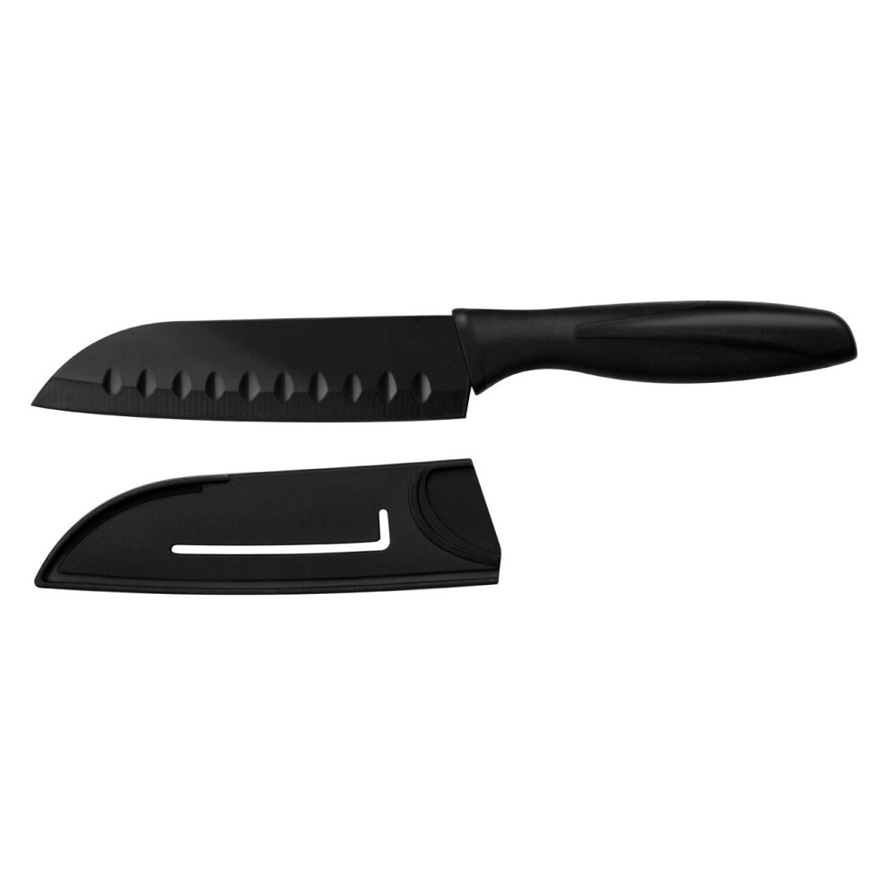 Santoku Knife With Sheath, Black
