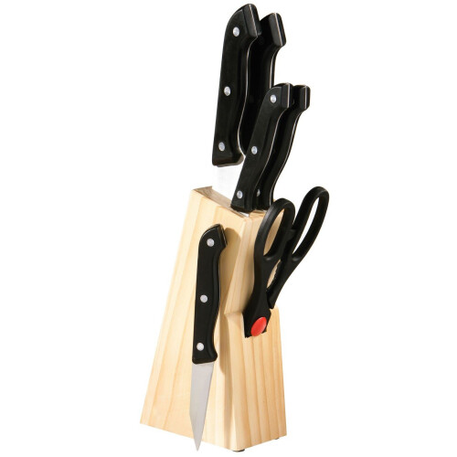 Premier Housewares 6Pc Knife And Scissor Set With Storage Block