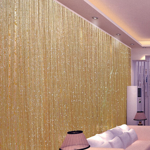 Trixes Dew Drop String Curtain | Gold String Curtain Panel