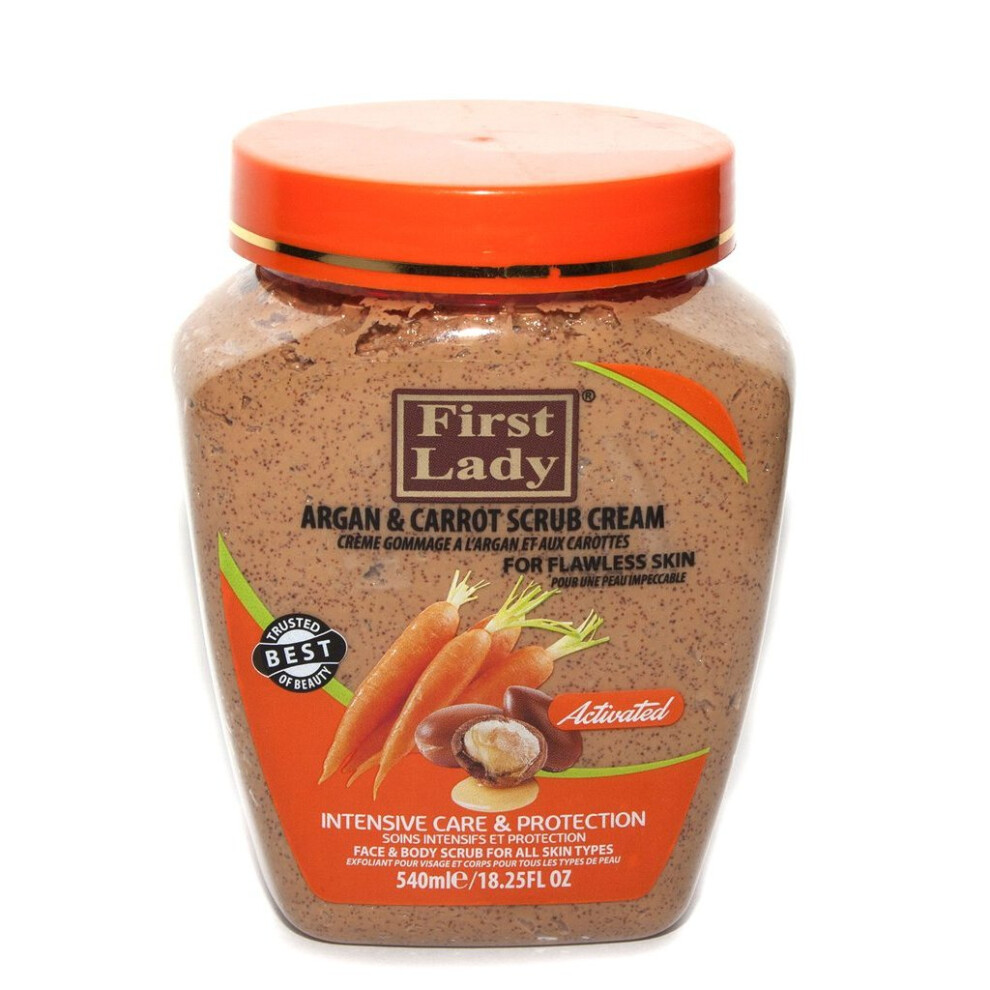 First Lady Activated Argan & Carrot Scrub Cream 540Ml + 30Ml Hair Oil
