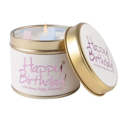 Lily-Flame Lily Flame candle in a Tin - Happy Birthday