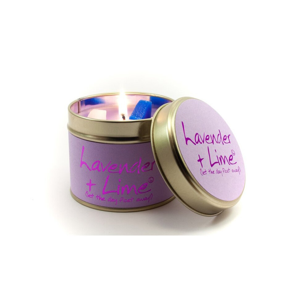 Lily Flame Candle in a Tin - Lavender & Lime