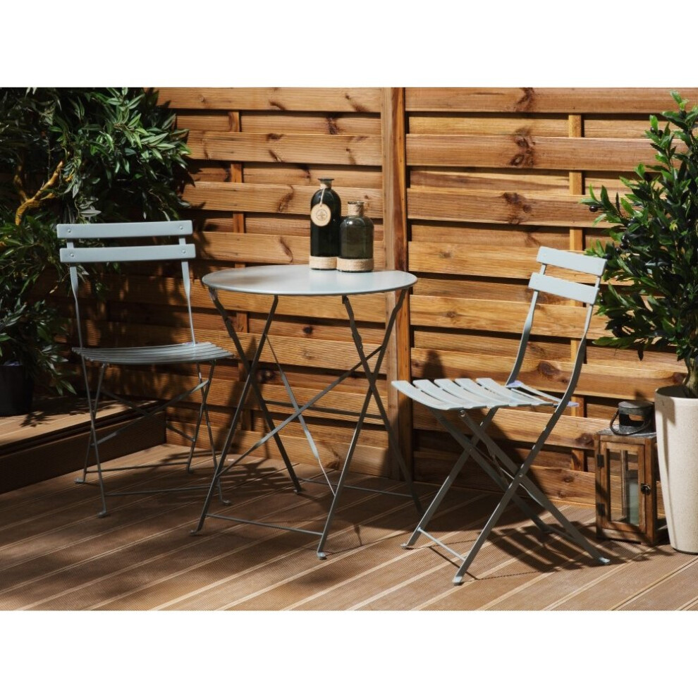 Bistro Set Folding FIORI Metal Grey