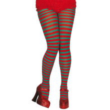 Red & Green Striped Elf Tights