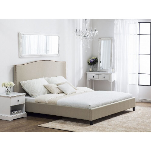 Beliani Upholstered bed - 160x200 cm  - MONTPELLIER beige