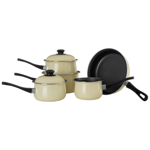 Premier Housewares 5Pc Belly Pan Set, Cream