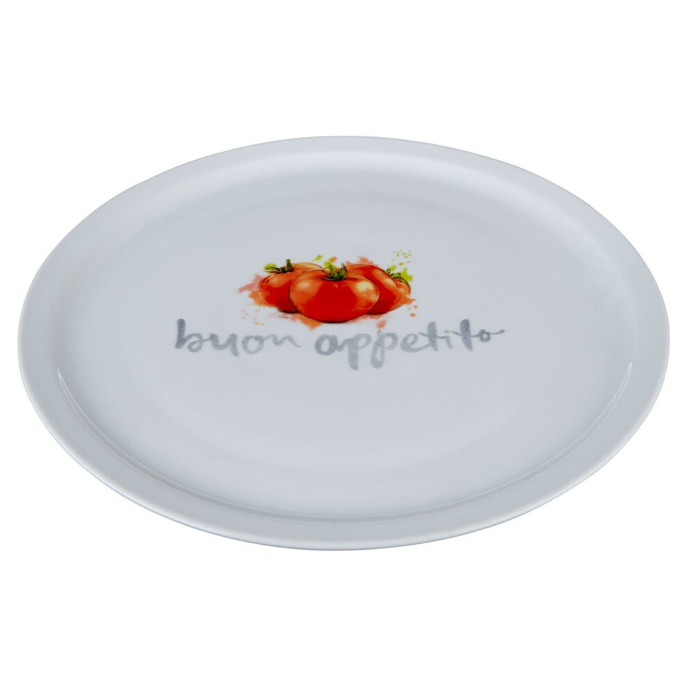 Italian White Porcelain Pizza Plate
