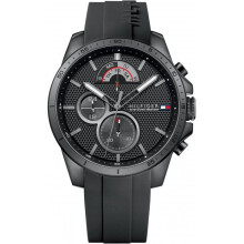 Tommy Hilfiger 1791352 Silicone Watch Chronograph Black Man