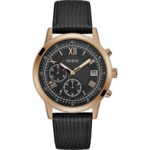 Guess W1000G4 Watch Chronograph Black Leather Man