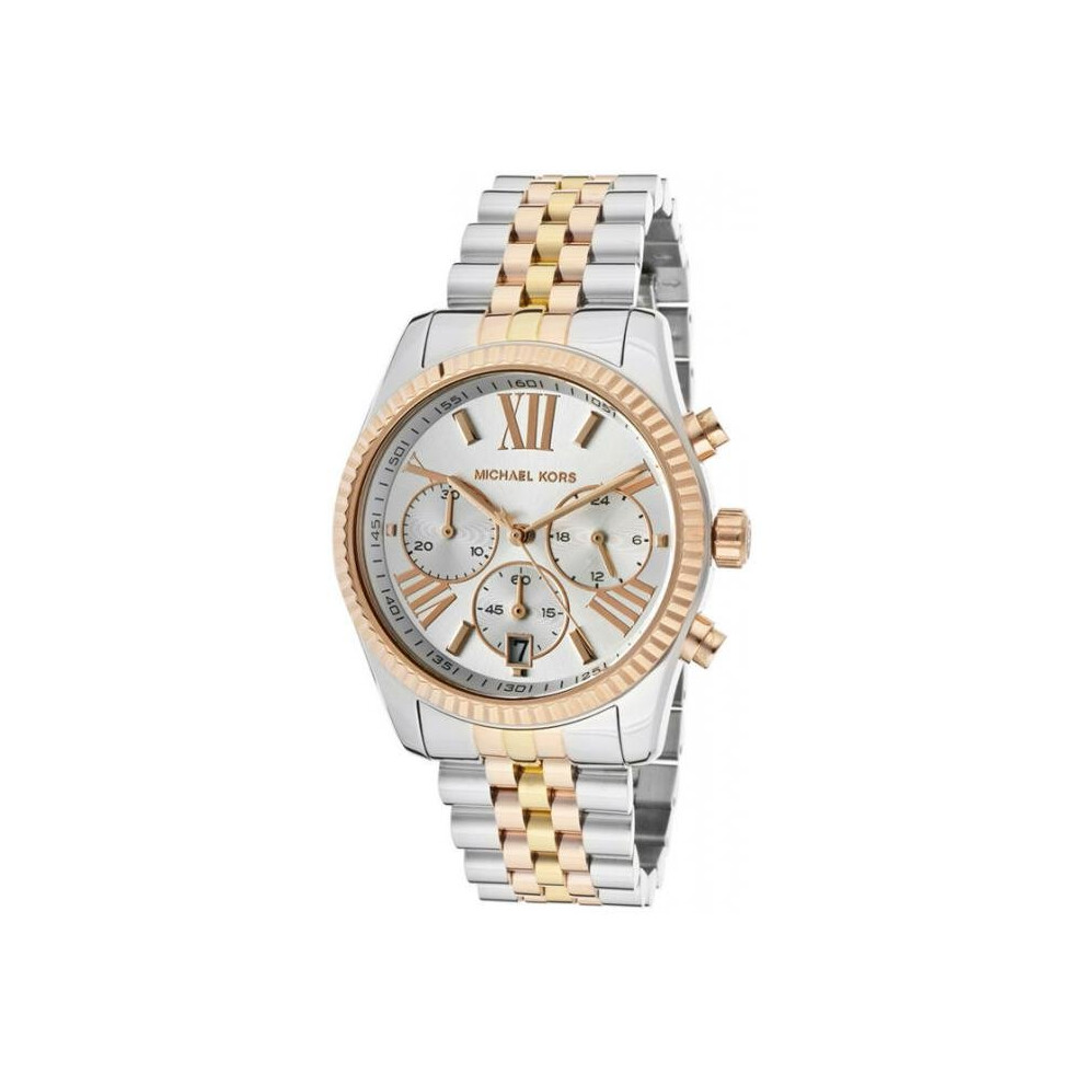 Michael Kors Lexington Orologio Al Quarzo Cronografo Con Cinturino In Acciaio Inossidabile Argento E Tono Oro Per Donna MK5735-image