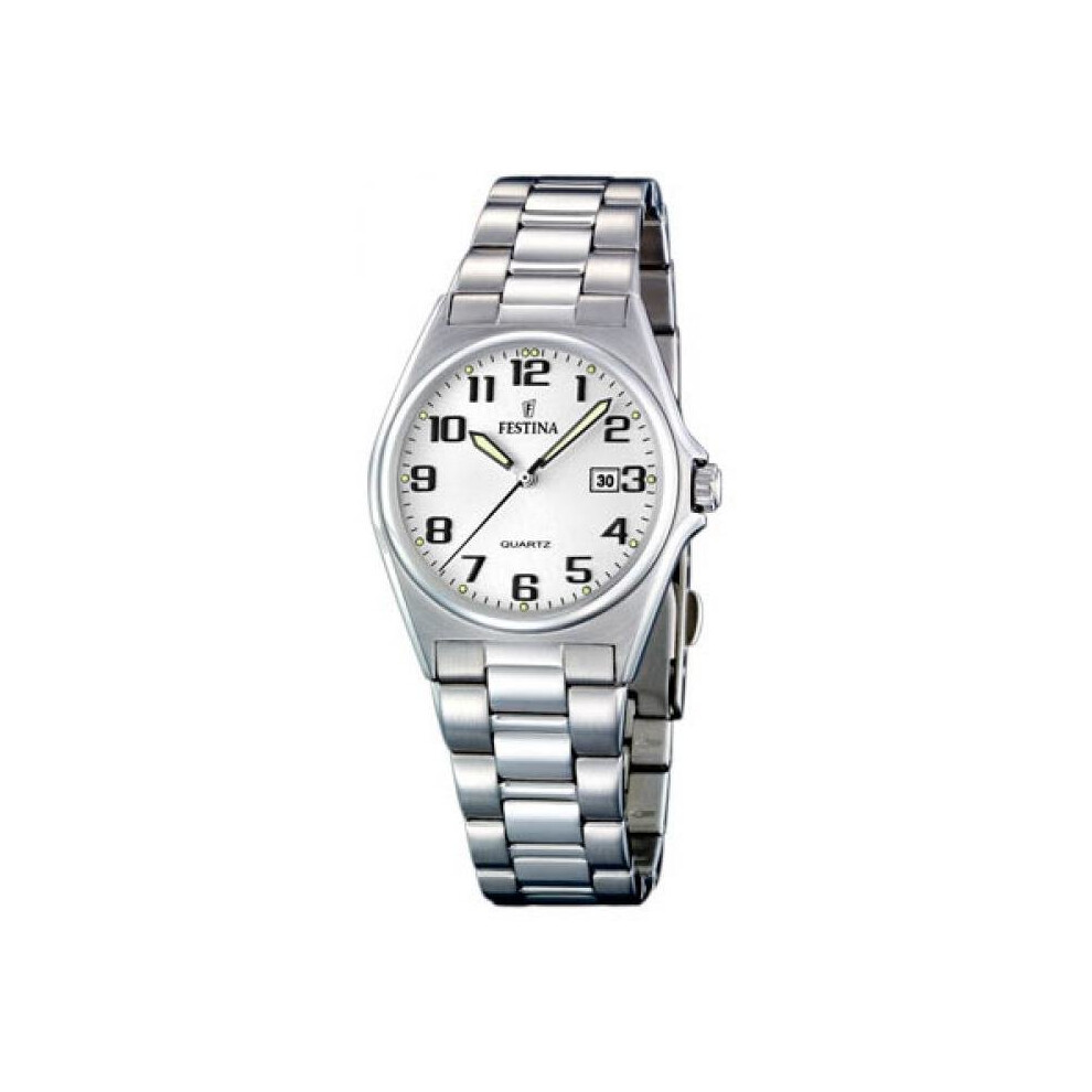 Festina Classic Steel F16375-9 Date Watch Analog Steel Man Silver