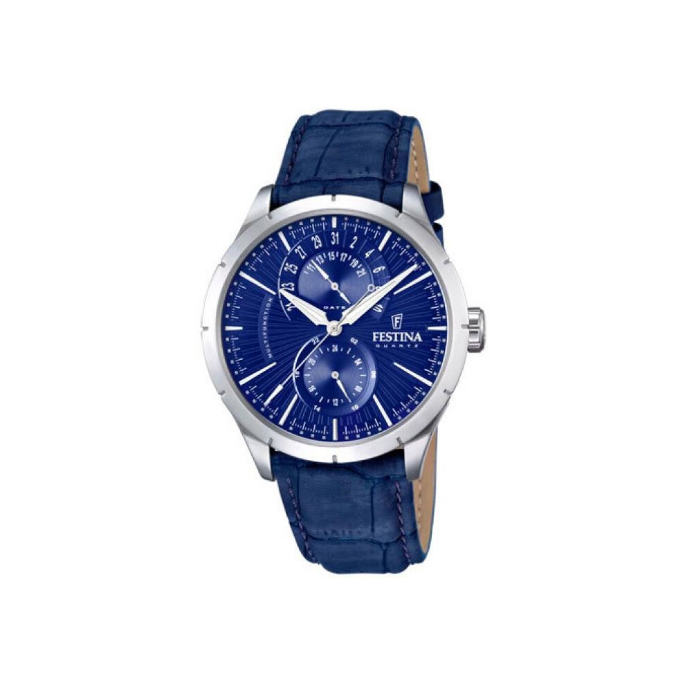 Festina Retro F16573-7 Watch Multifunction Leather Man Silver