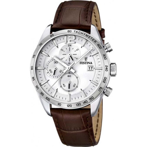 Festina Festina F16760-1 Watch Silver Brown Leather Man