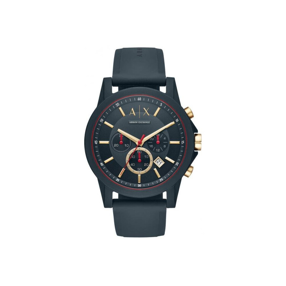 Armani Exchange Watch AX1335 Blue Silicone Chronograph Men