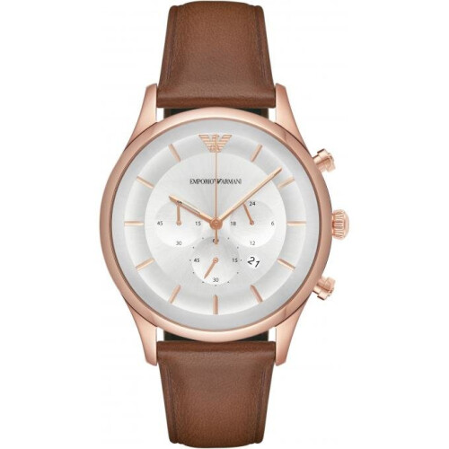 Armani Armani Watch AR11043 Chronograph Brown Leather Man