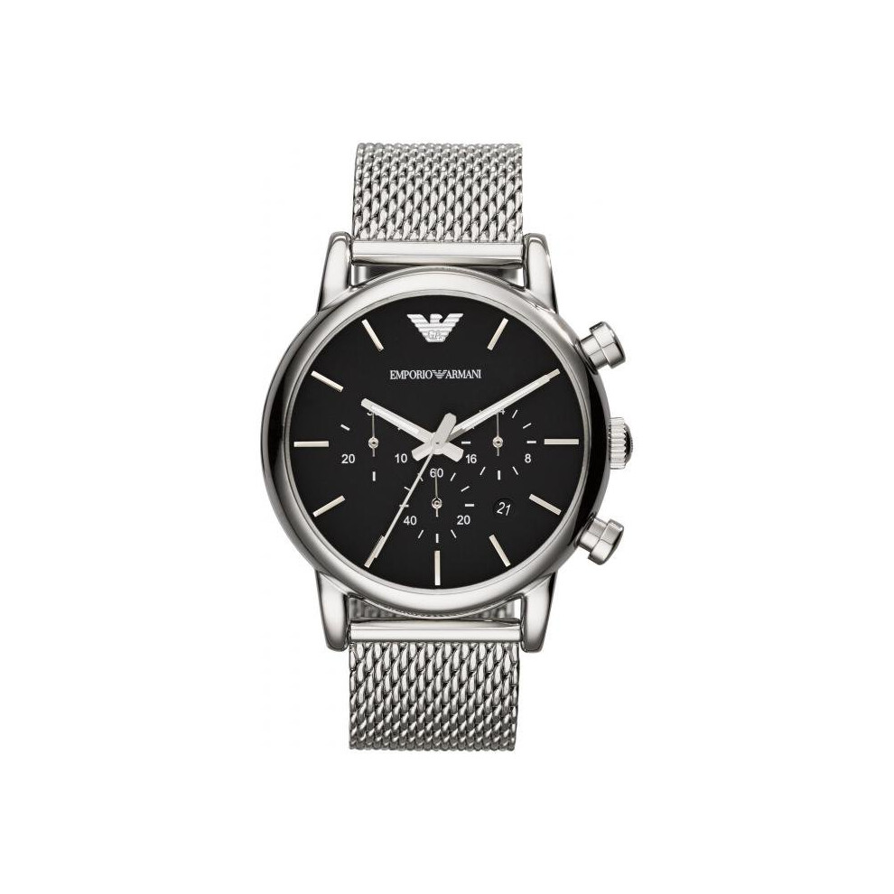 Armani Emporio Ar1811 Watch Black Man Silver