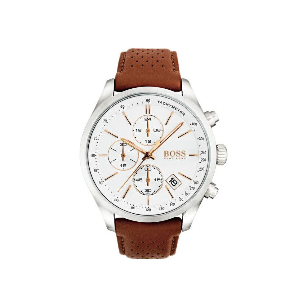 Hugo Boss 1513475 Montre Chronographe Cuir Marron Homme